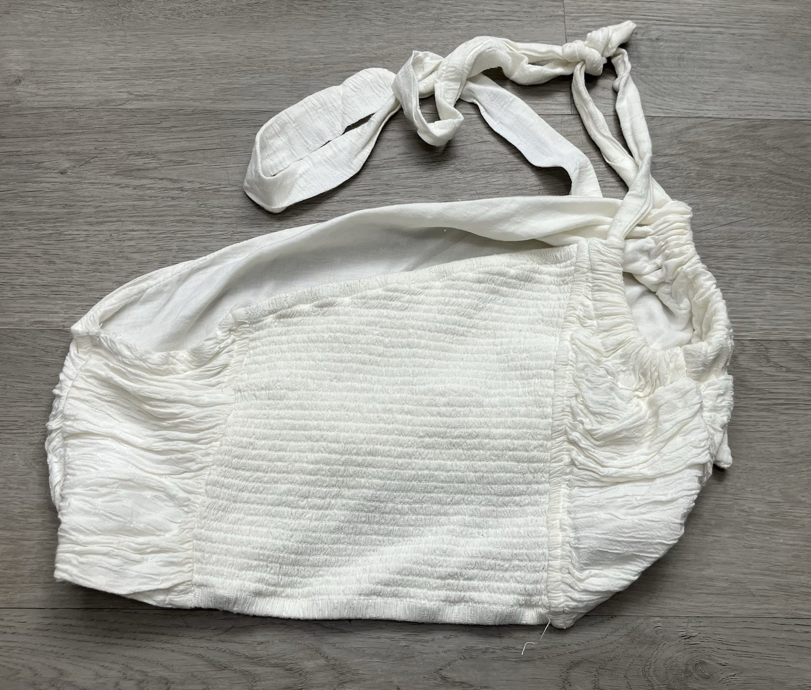 Free People Size S/P Keeley Crop Top One Shoulder Ivory