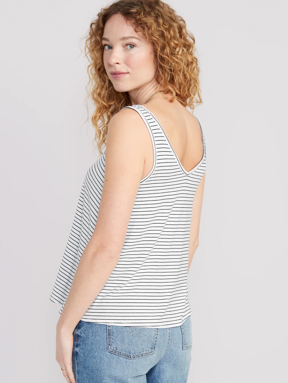Old Navy Women’s Luxe V-Neck Sleeveless Striped T-Shirt Tank Top Size XS Tall