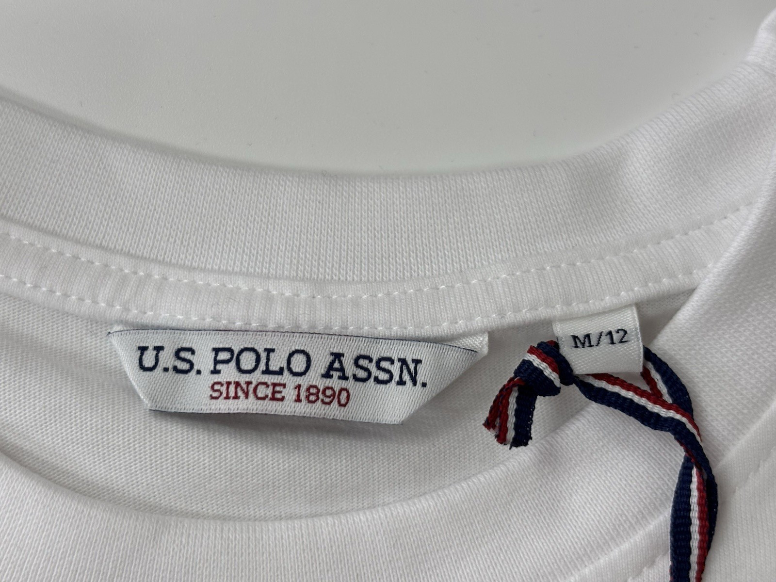U.S. Polo Assn Women’s White Cotton Logo T-Shirt Size M 12 Marked WUP0634