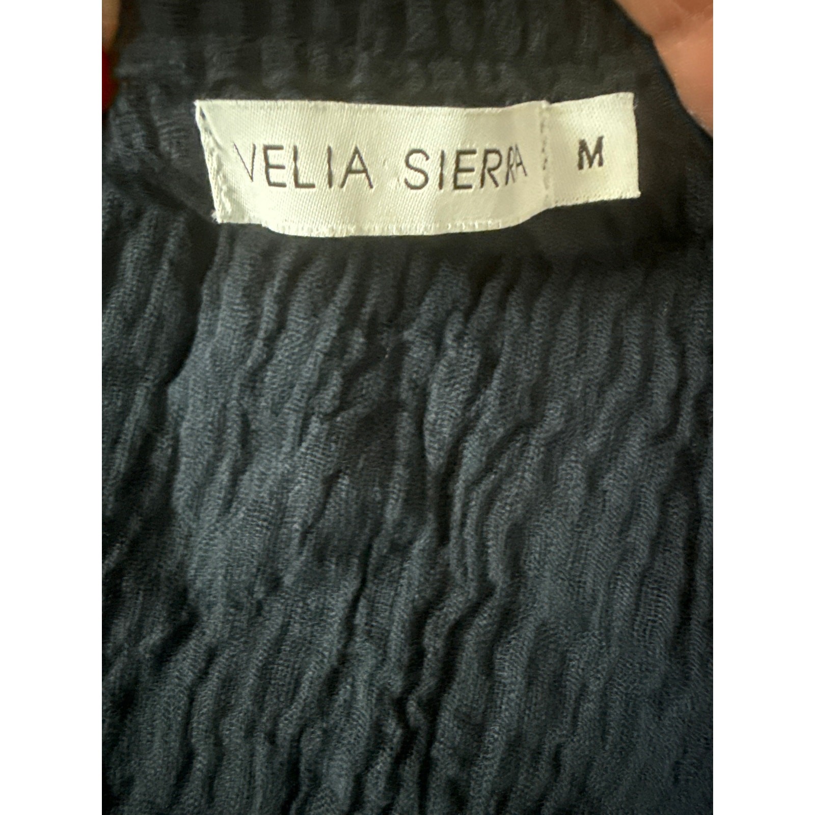 Velia Sierra Italian Linen Textured Off-The-Shoulder Top Deep Navy Size Medium