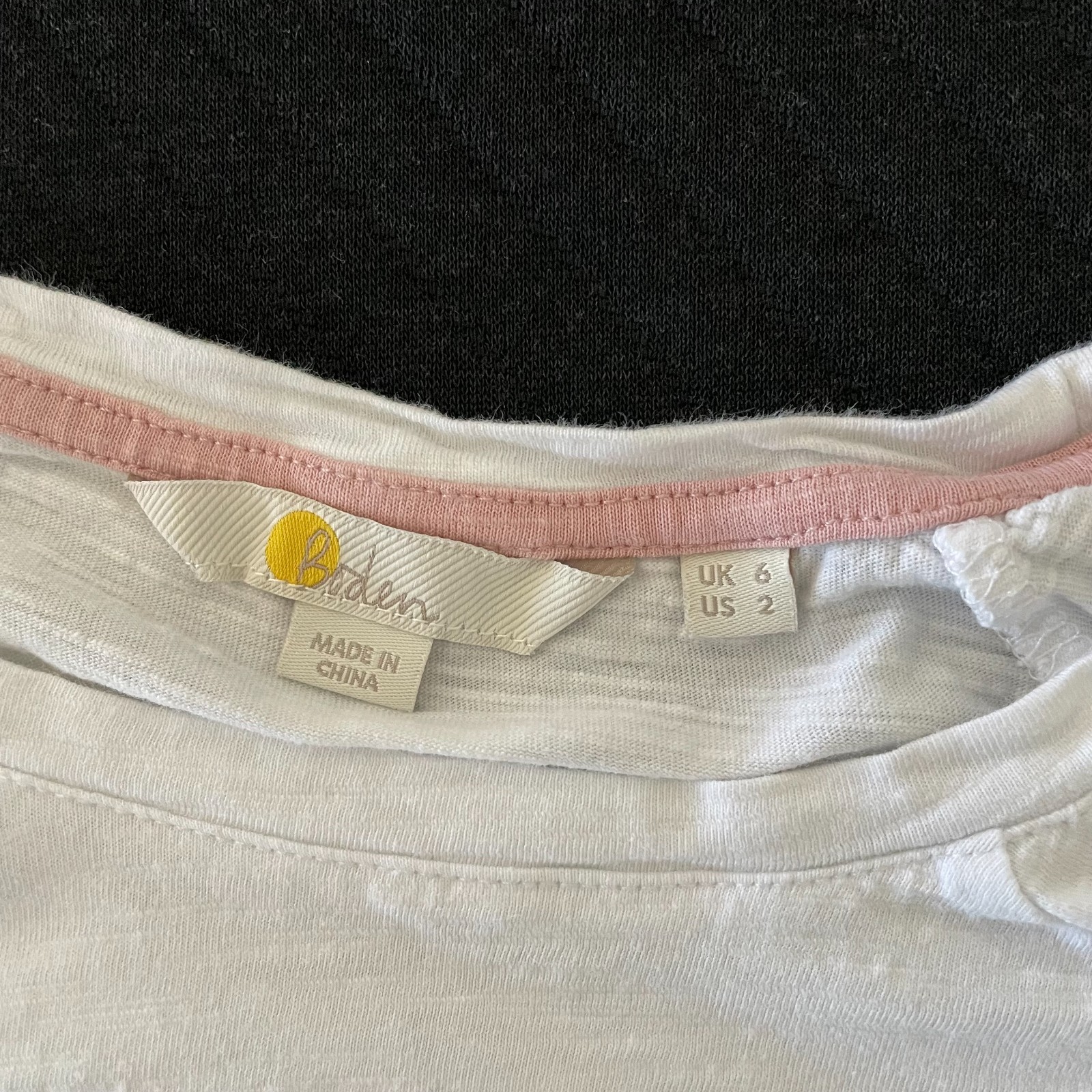 Boden Womens White Floral Embroidered Ruffle Puff Sleeve Jersey Top Cotton US2