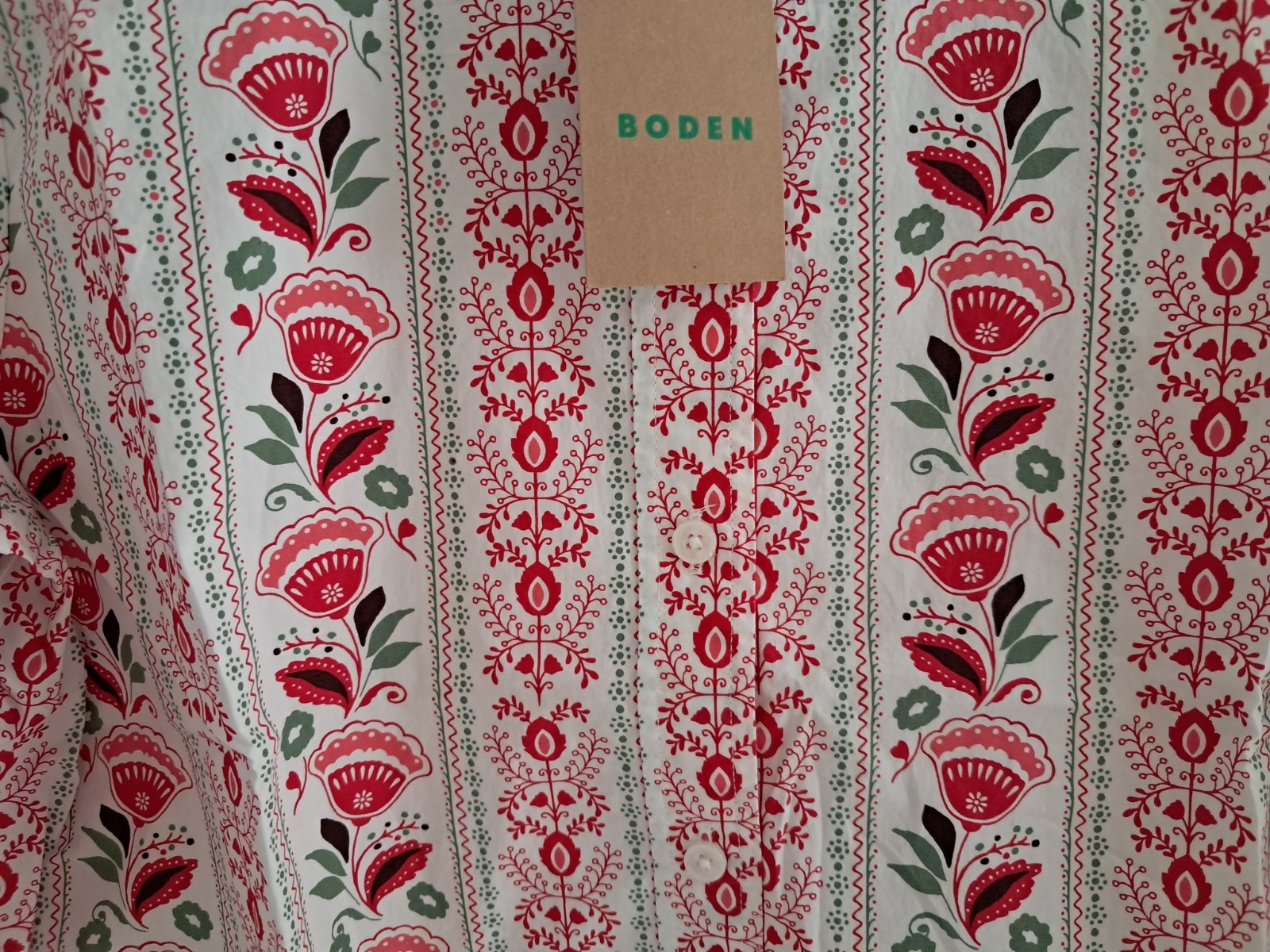 Boden The new Sienna cotton shirt Ivory petal trail. UK 16 BNWT New season