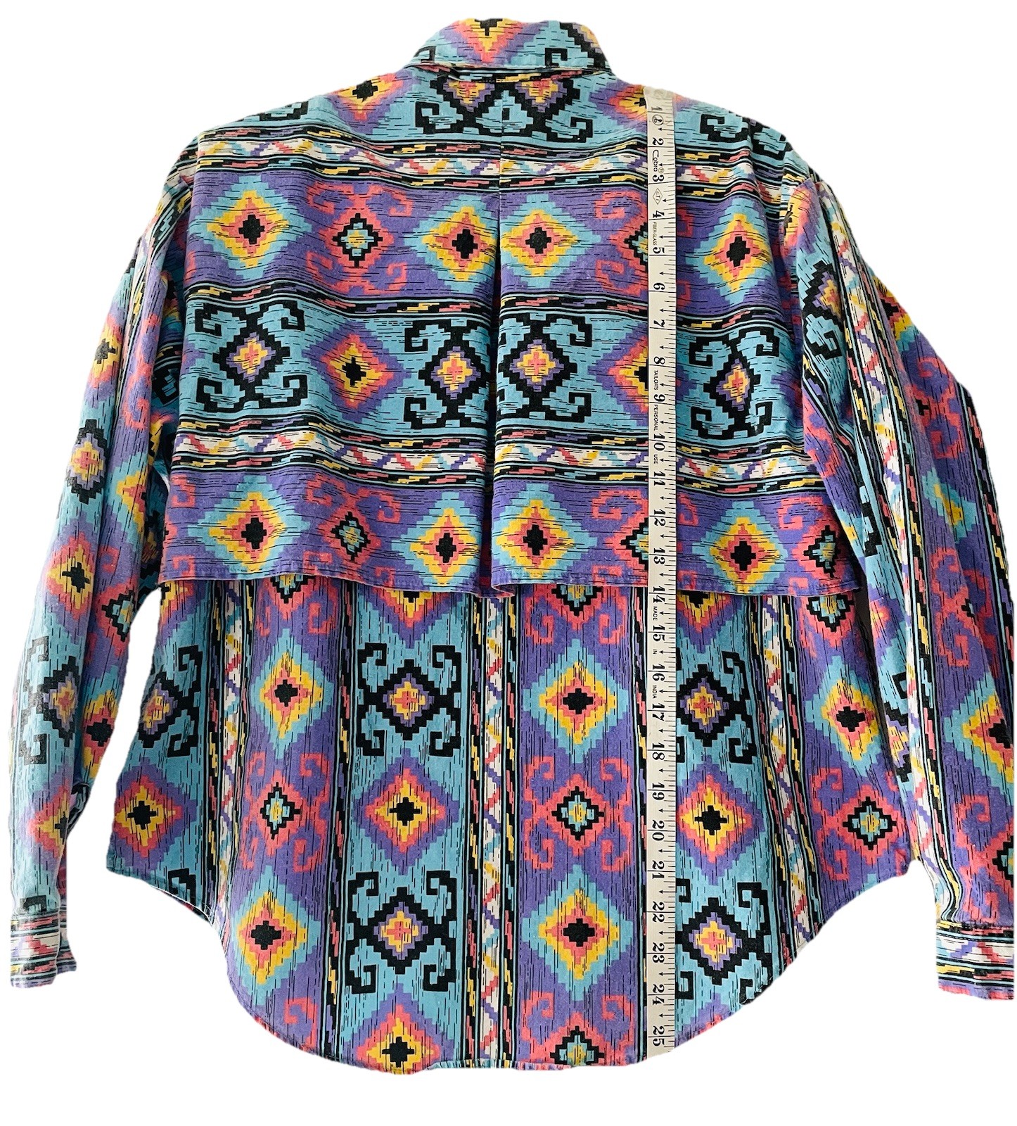 Vintage!Panhandle Slim Women Large Aztec Southwestern Western Shoulder Pad Shirt