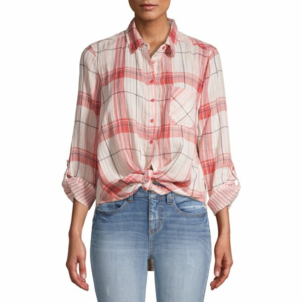 Time and Tru Women’s Button Front Top Size M (8-10) (LOC TUB-131)