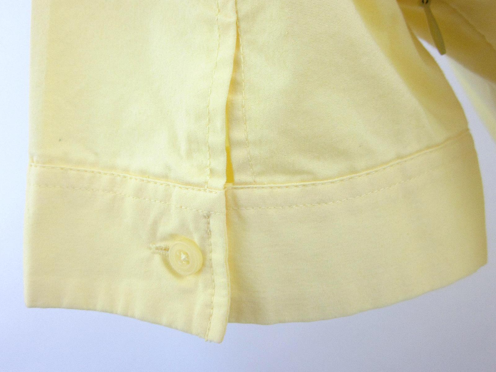 New York & Company Stretch Sz. 4 Bright Yellow Silver Horsebit Self Belt Blouse