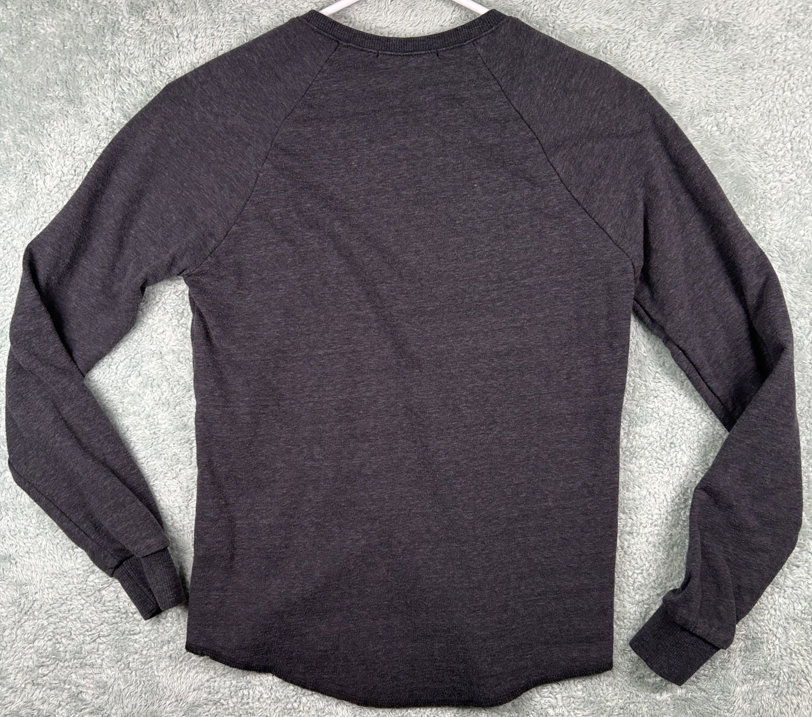 Marine Layer Henley Long Sleeve Shirt Women’s Sz. XS Dark Gray Raglan USA Made