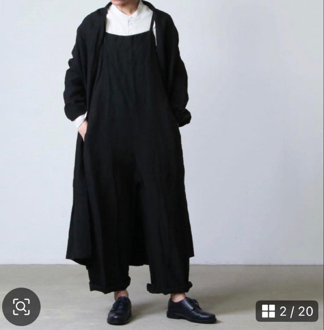 Ichi Antiquites Linen Overalls with Back Ribbon, All-in-One,