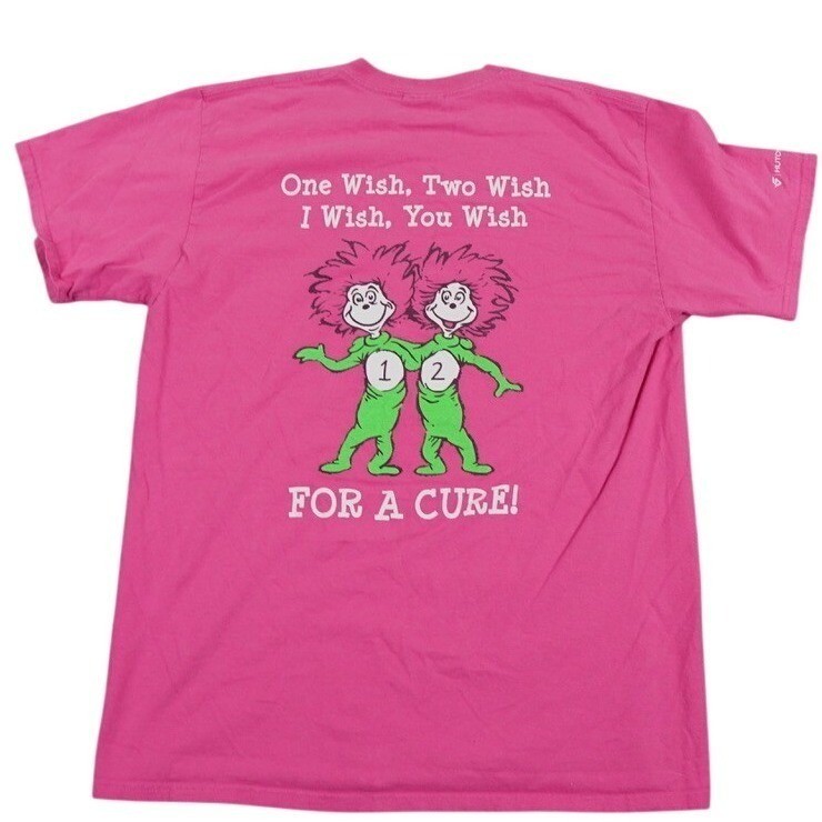 Dr Seuss Breast Cancer Awareness Cure Shirt Shirt Women Large Pink Thing 1 2