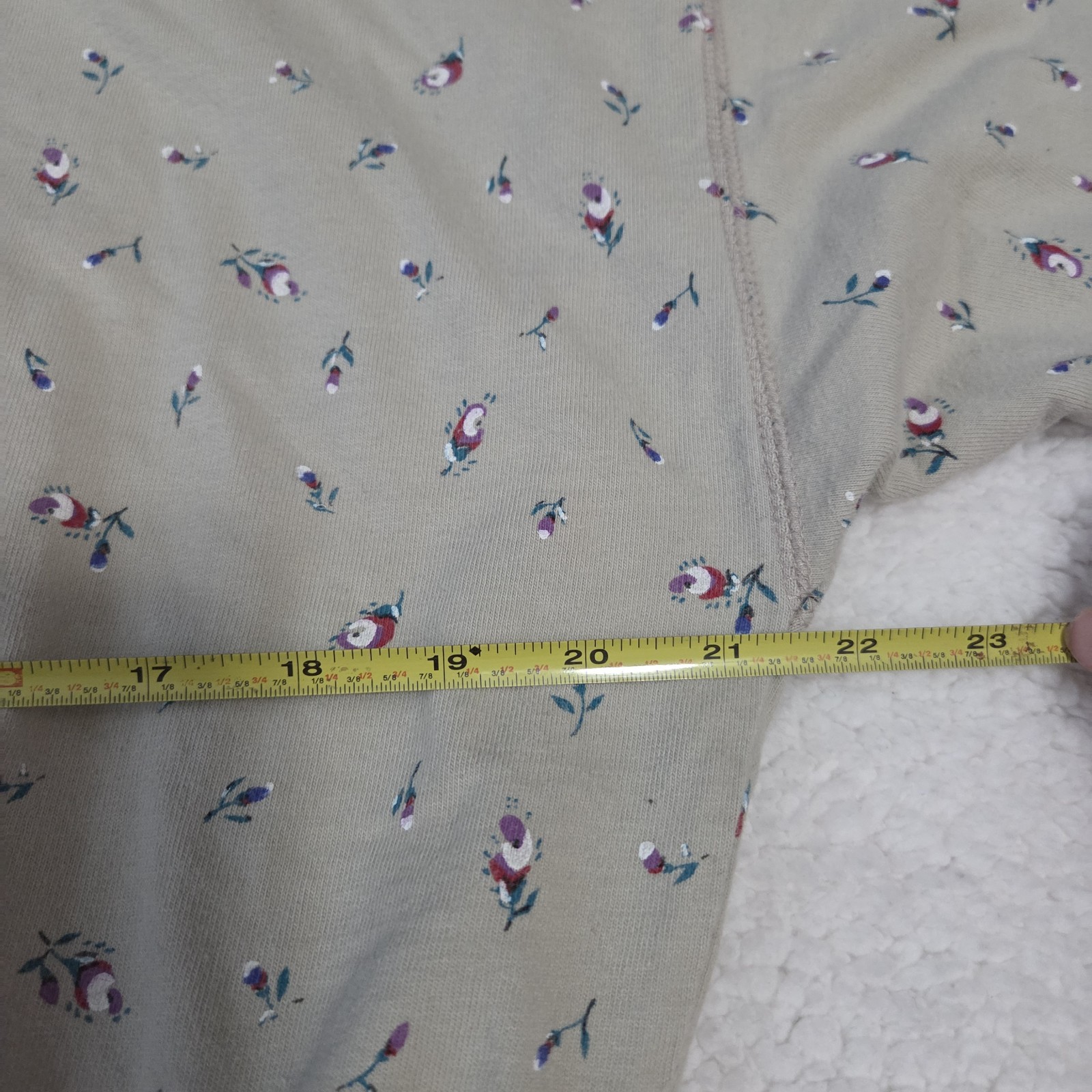 Vintage Carole Little for St Tropez Floral Bird Print Long Sleeve Top Size M