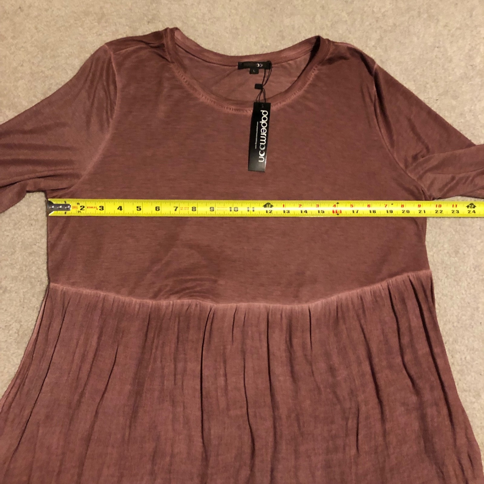 NWT Papermoon Burgundy Tunic Top Women’s Size Large Boho Romantic Flowy