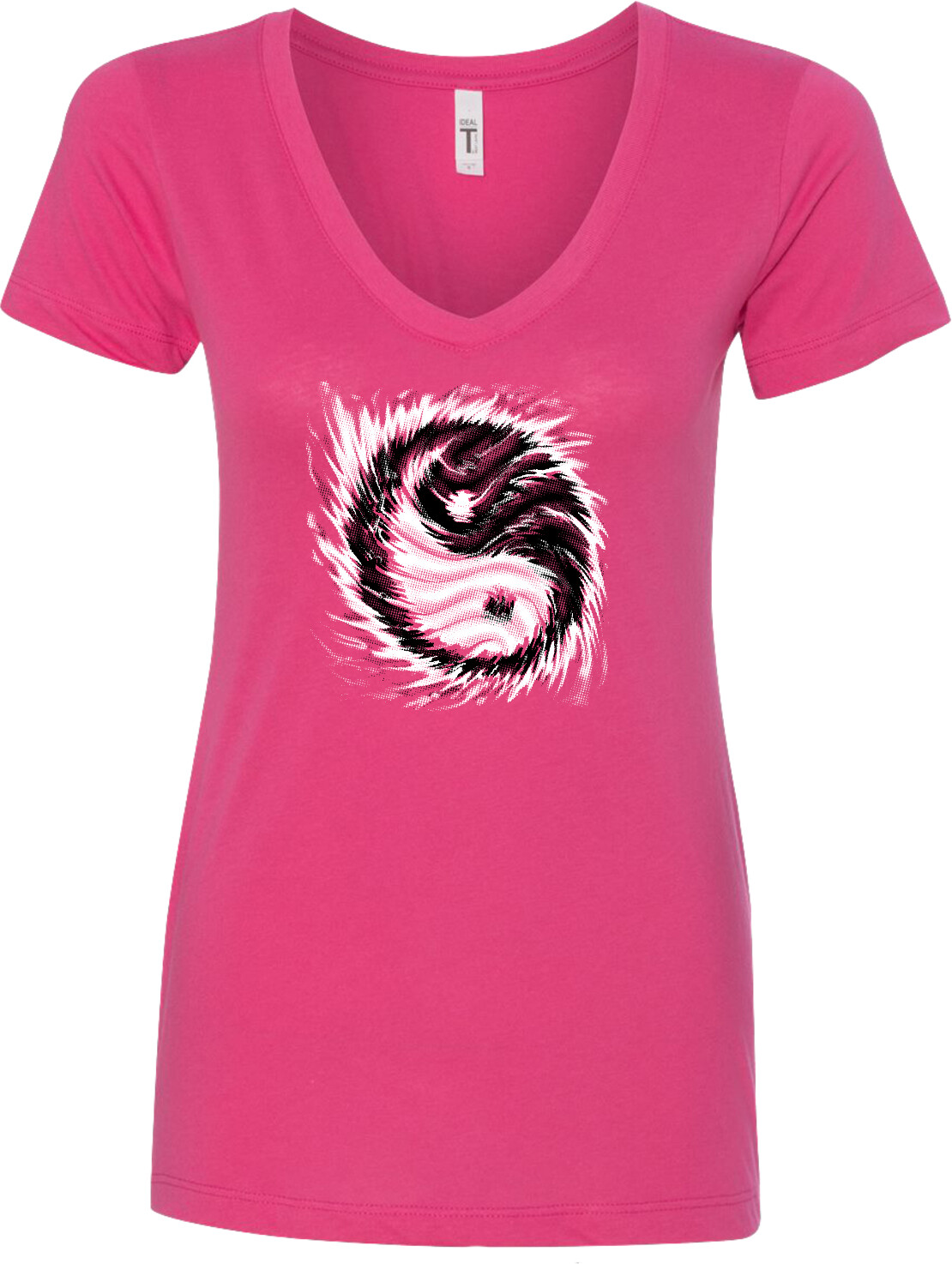 Womens Yoga T-shirt Yin Yang Sun Blended V-neck