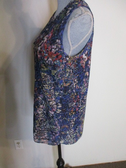 Cabi FAB! #3093 Stain Glass Keyhole Lined Tank Blouse Top in Multi Size Small