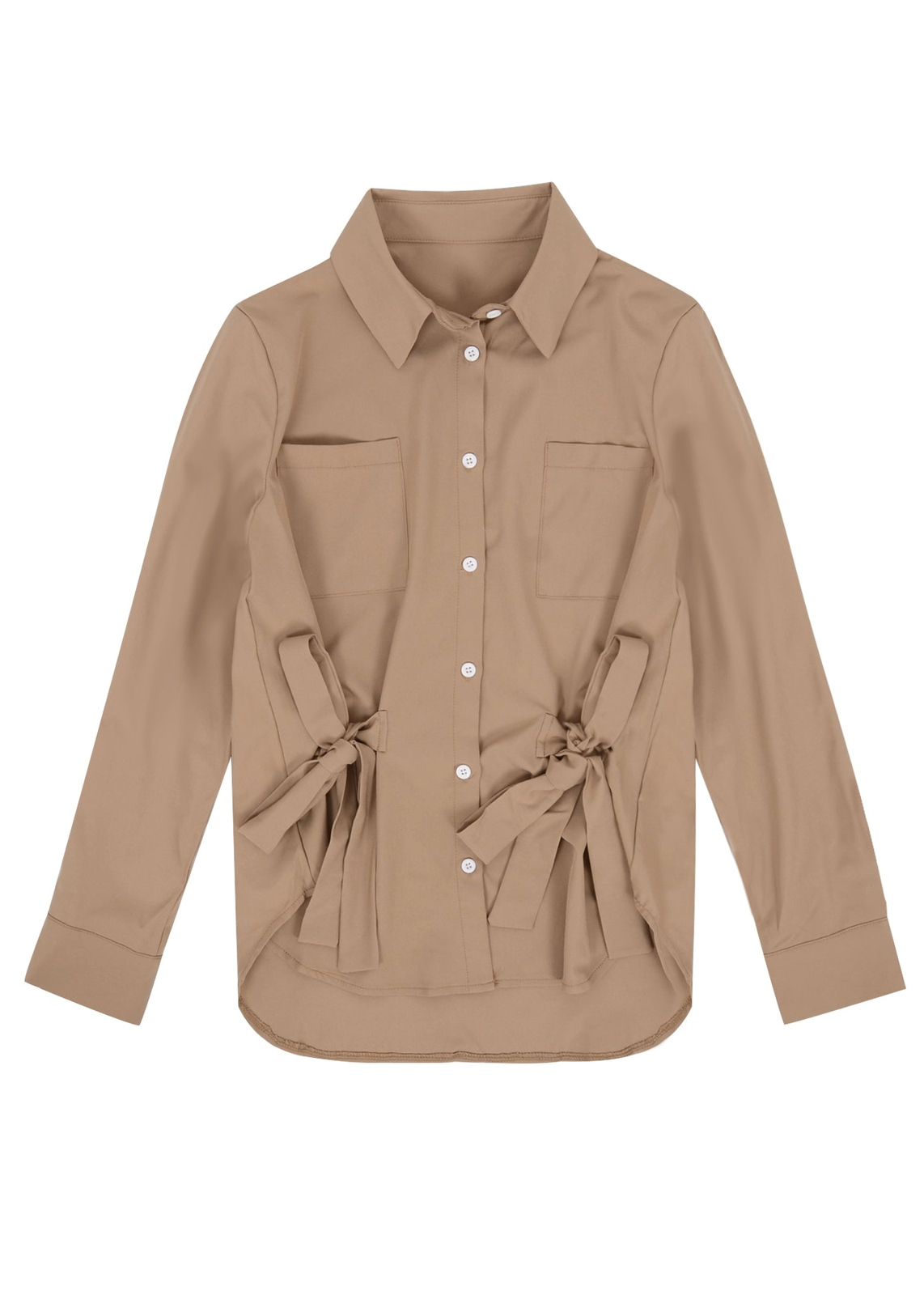 Tie Front Lux Collar Button Up