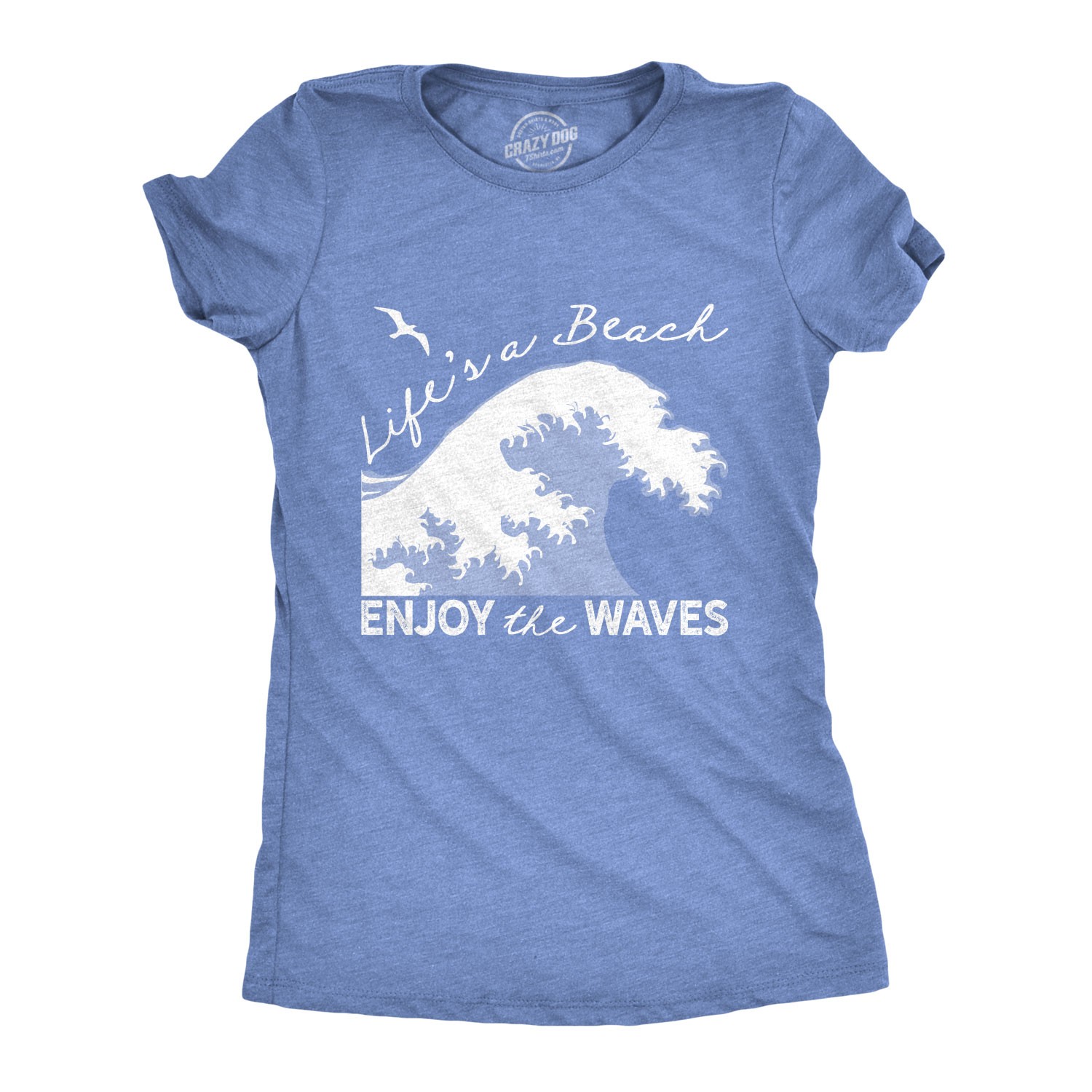 Womens Lifes A Beach Enjoy The Waves T Shirt Cute Vacation Tee