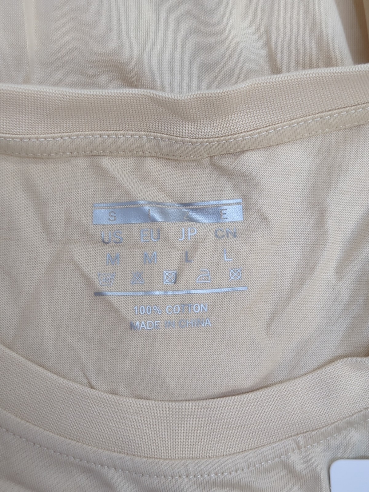 MagcoMsen Long Sleeve Crew Neck Women’s Basic Top T Shirt Size M Light Apricot