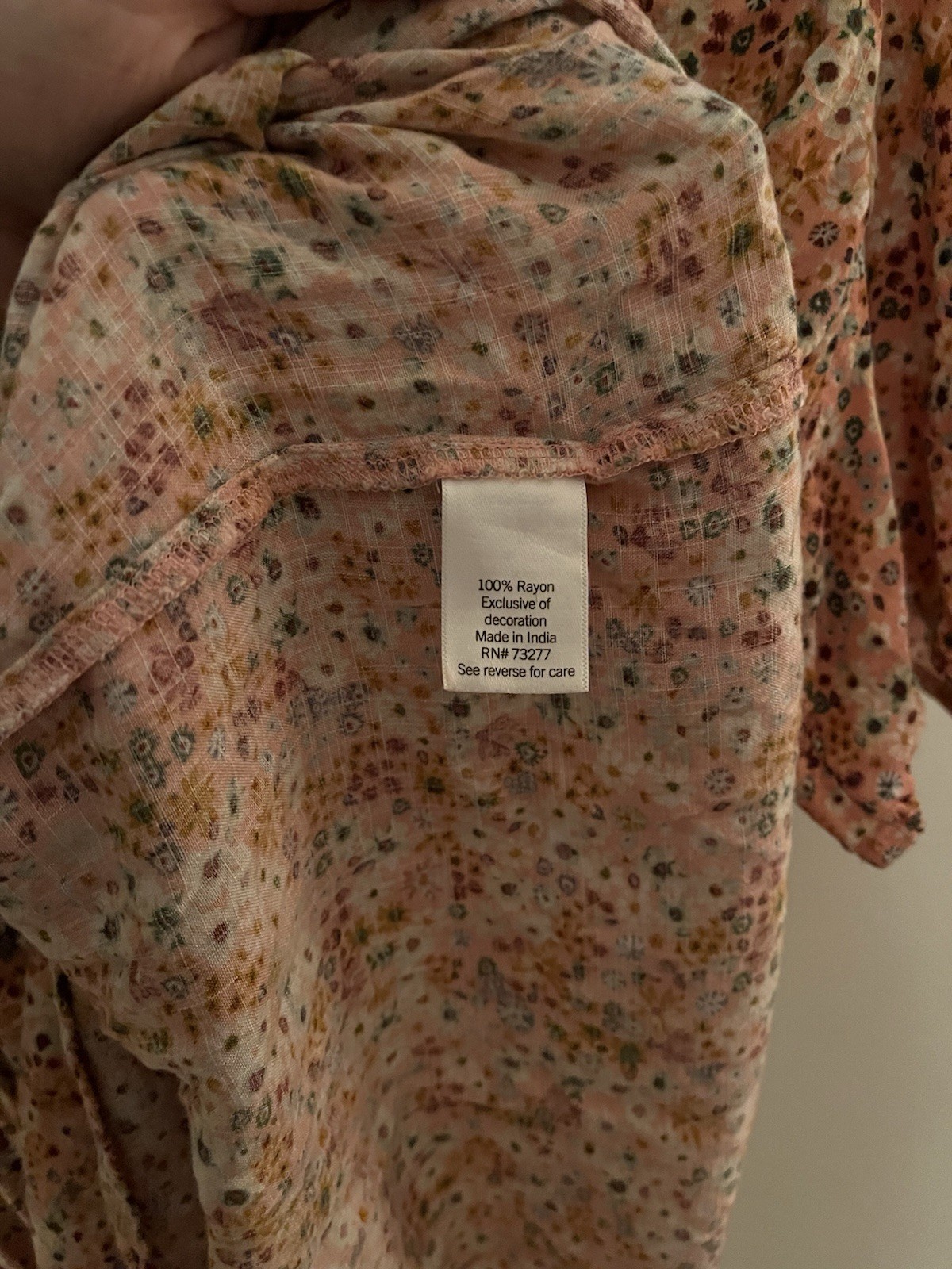 Sonoma Maternity Flutter Sleeve Babydoll Floral V Neck Top Size Small Crochet