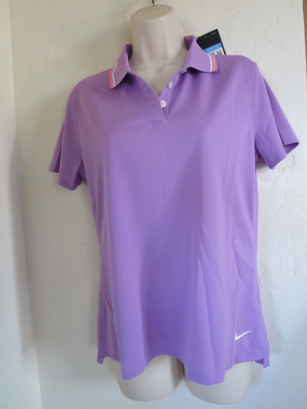 NIKE MOVE TO ZERO DRI FIT WOMEN SHORT SLEEVE GOLF POLO SHIRT, LILAC, MEDIUM, NWT