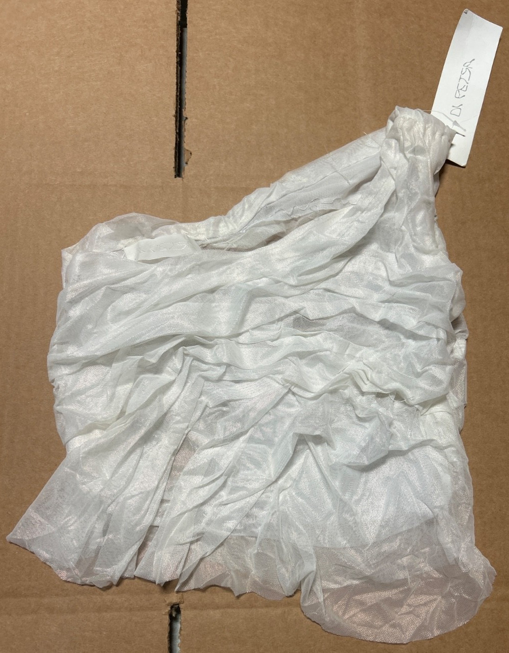 Di Petsa One-shoulder Crop Top Metallic White Size: S New with Tags