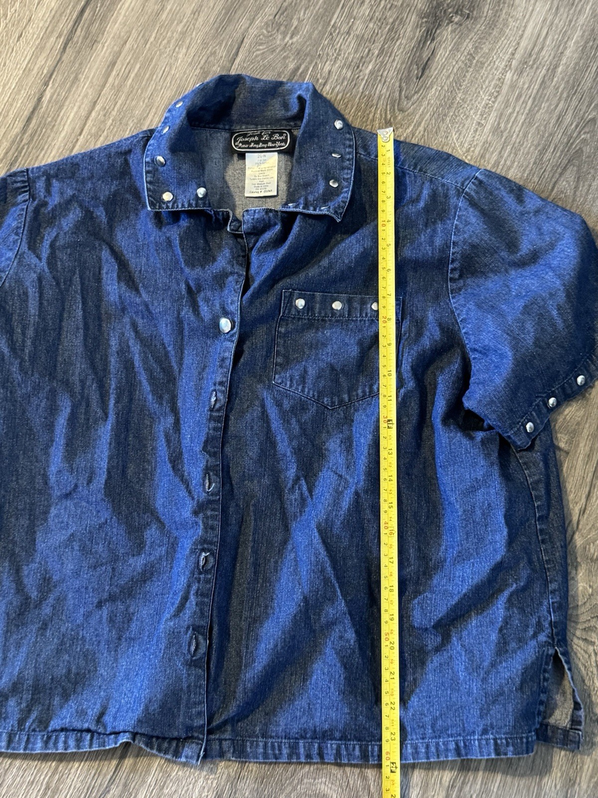 VTG Jean For Joseph Le Bon Studded Denim Shirt 20W Plus Size Western Top