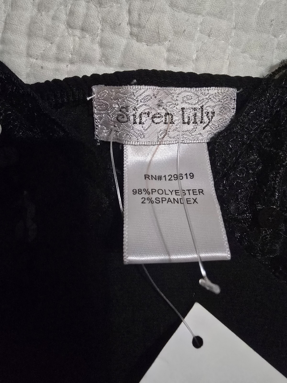 NWT Y2K Goth Grunge Siren Lily Black Sequined Cami Black Size Small