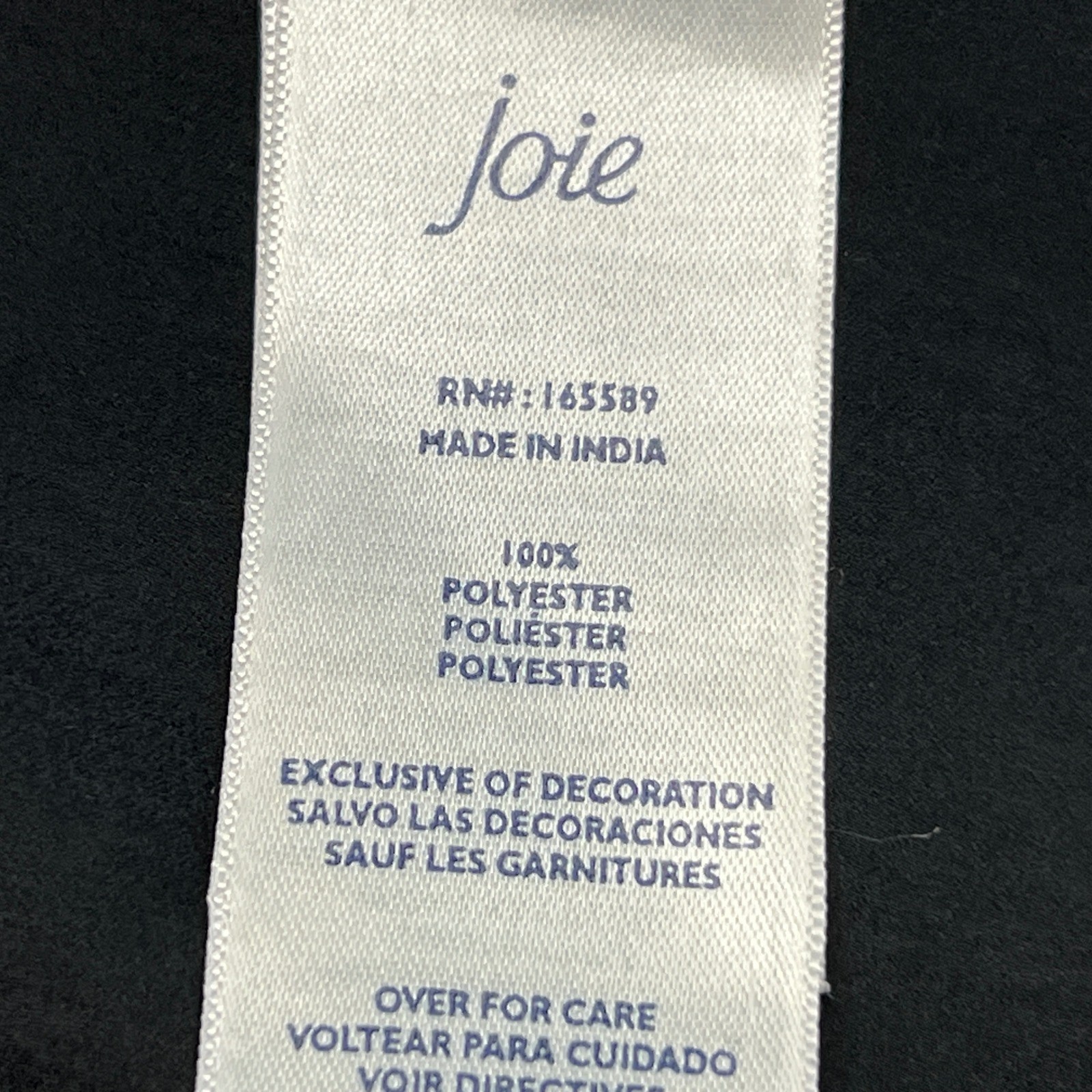 Joie Scalloped Cap Sleeve Blouse Womens Small Black Solid Button Up Office Wear