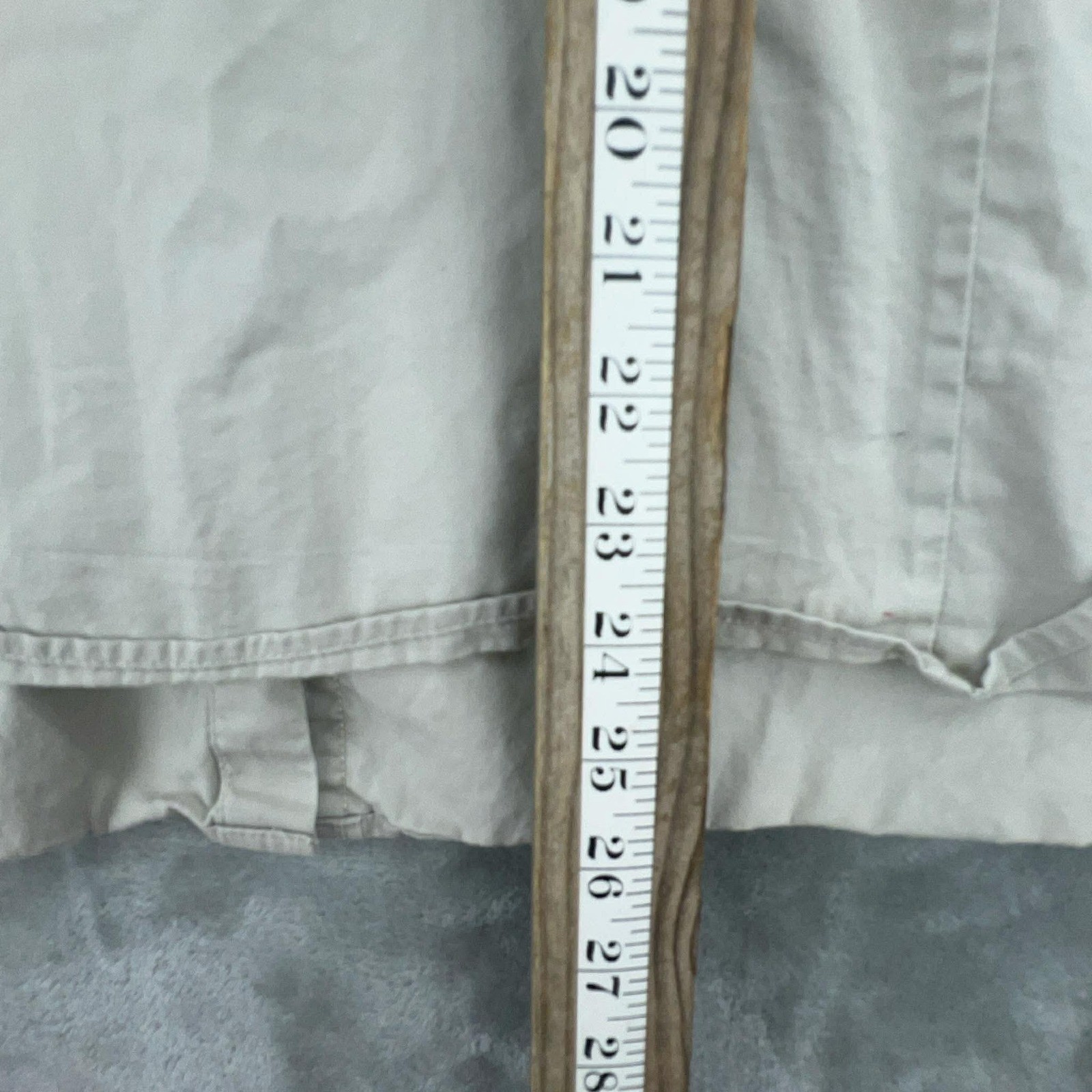 Dunbrooke Womens XL Beige Khaki 100% Cotton 3/4 Sleeve Button Up Shirt Top