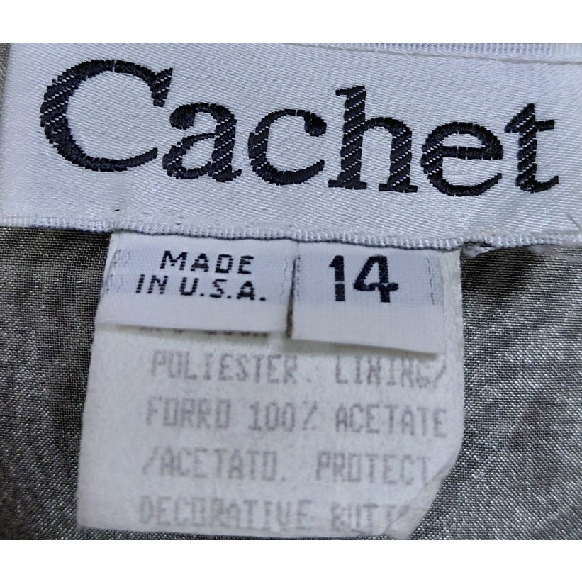 Cachet Sheer Crop Jacket Made in USA Solid Long Sleeve Women Size 14