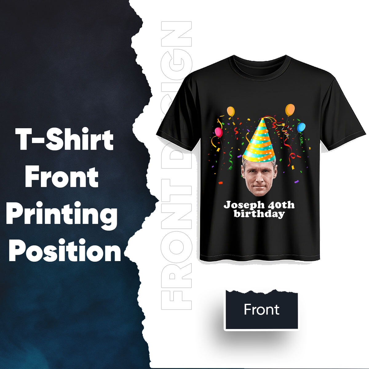 Customisable Photo Birthday T-Shirt Add Name & Age Perfect For Gift #TA-195