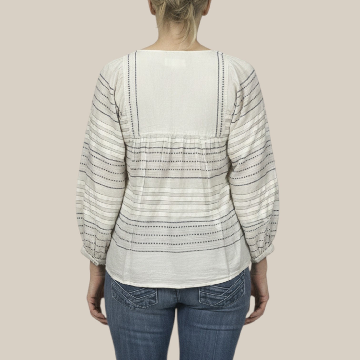 Velvet Graham Spencer Piper Paros Embroidered Peasant Blouse Tunic Cotton Small