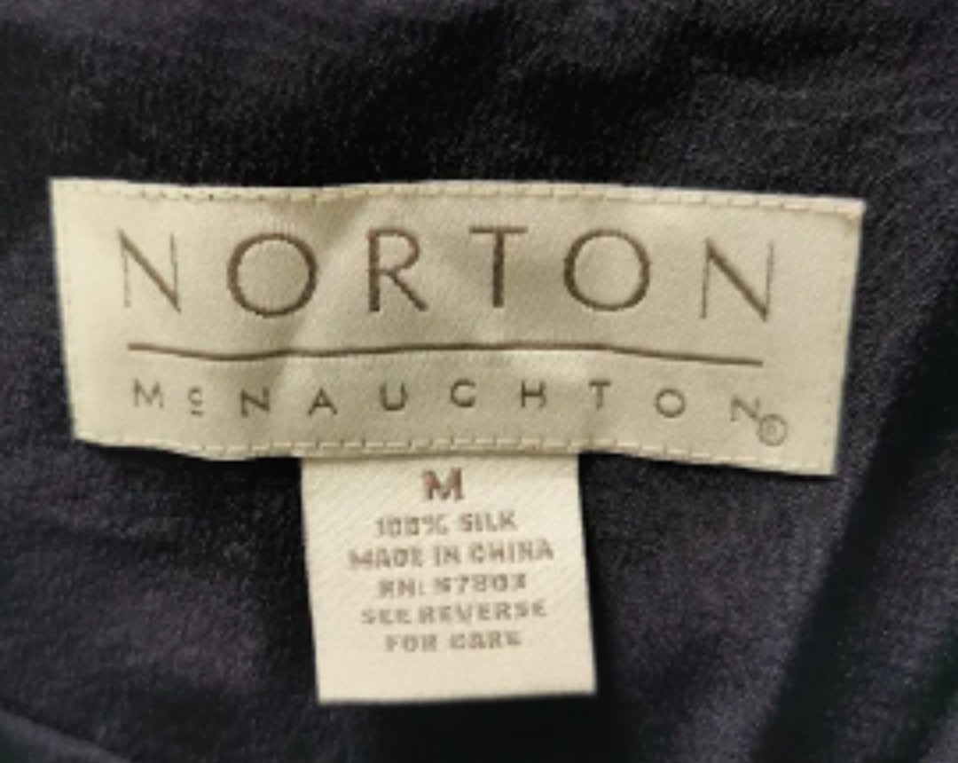 Norton Mcnauchton Silk Blouse Vtg Used In Good Condition 100% Silk Size:M