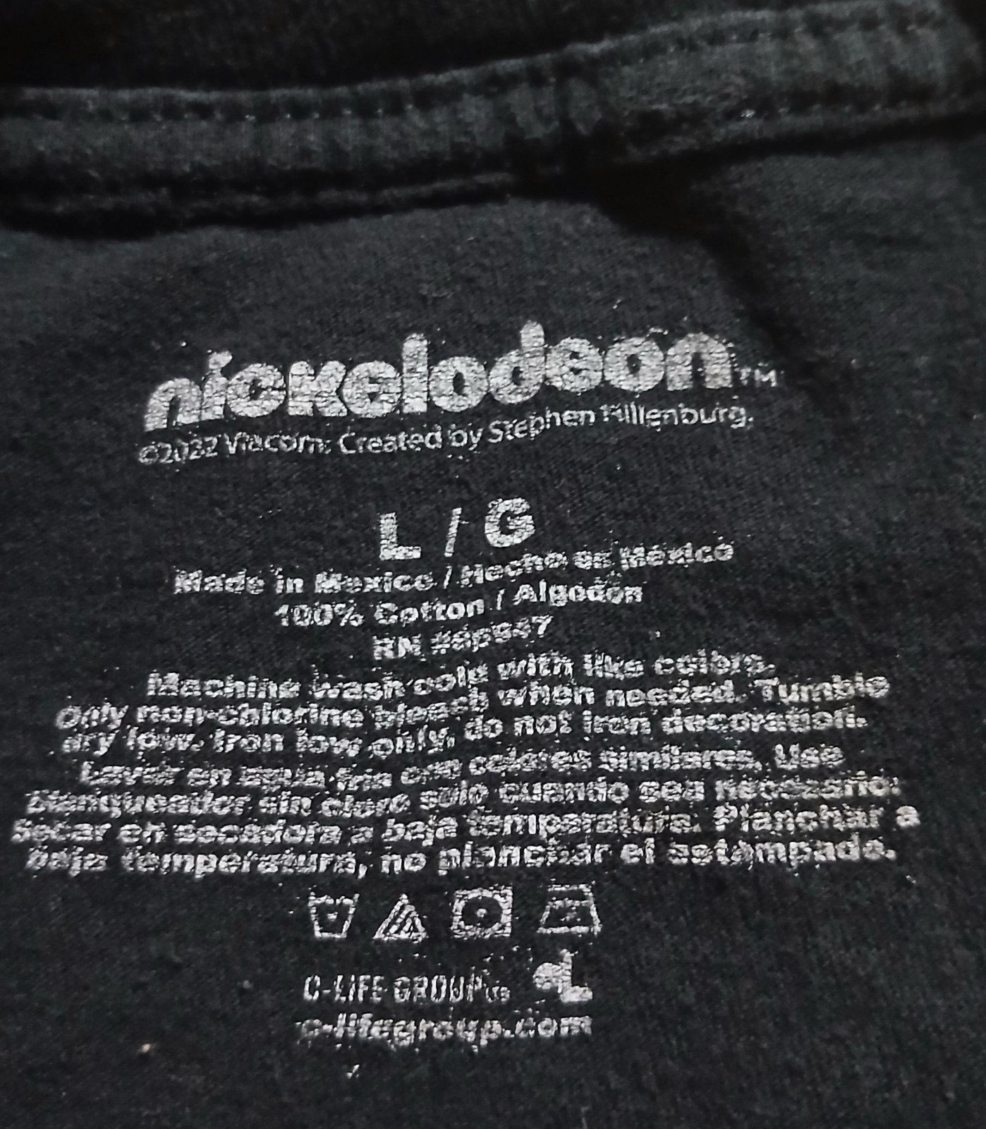 SpongeBob SquarePants Graphic Tee Womens L Black Nickelodeon Double Sided Y2K