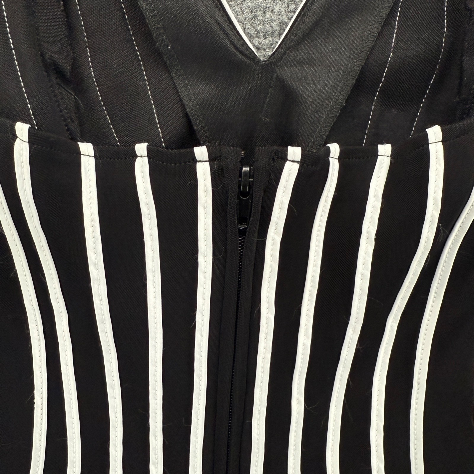 Tadashi Top Womens L Black White Striped Halter Sleeveless Formal Event Cocktail
