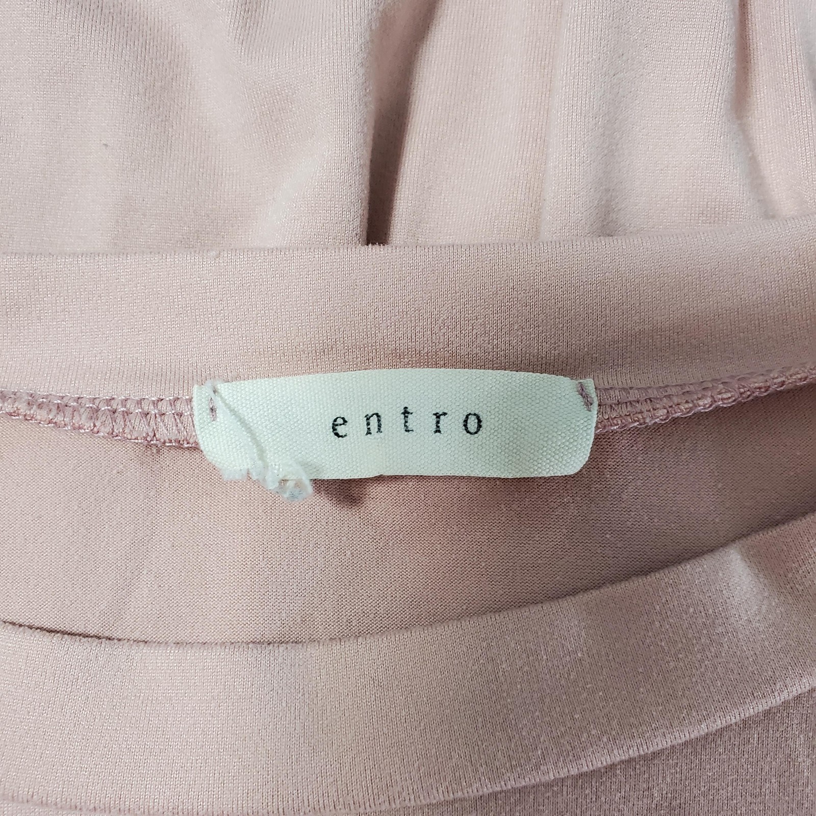 Entro Top Womens Large Pink Short Sleeve T-Shirt Drop Waist Ruffle Hem Swing