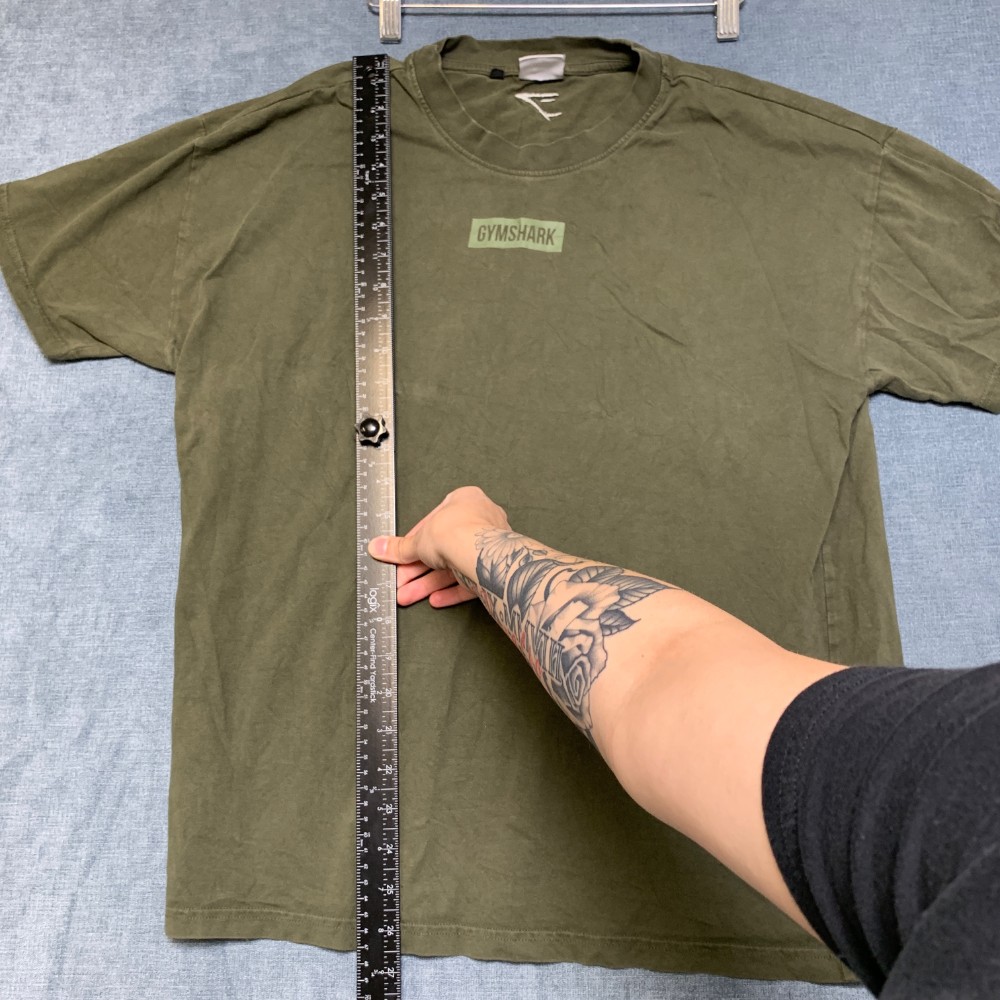 Gymshark Block Oversized T Shirt Womens Large Olive Green Logo Crew Neck Casual