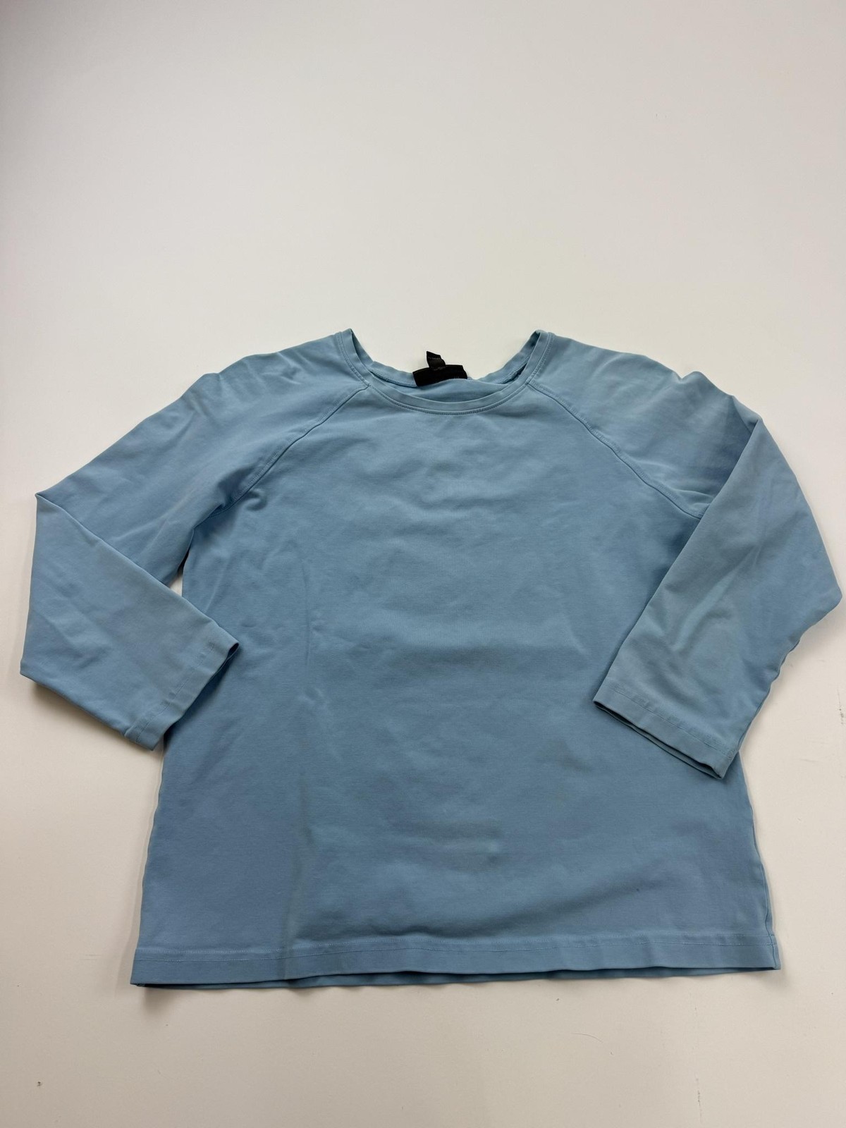 Classiques Entier Shirt Womens Large Blue Crew Neck 3/4 Raglan Sleeve Cotton Top