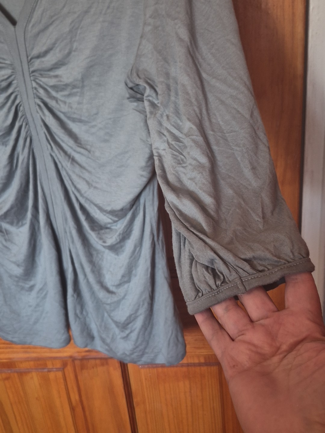 Elena Solano Woman’s Top Rayon Stretchable Gray Size 2X NWOT