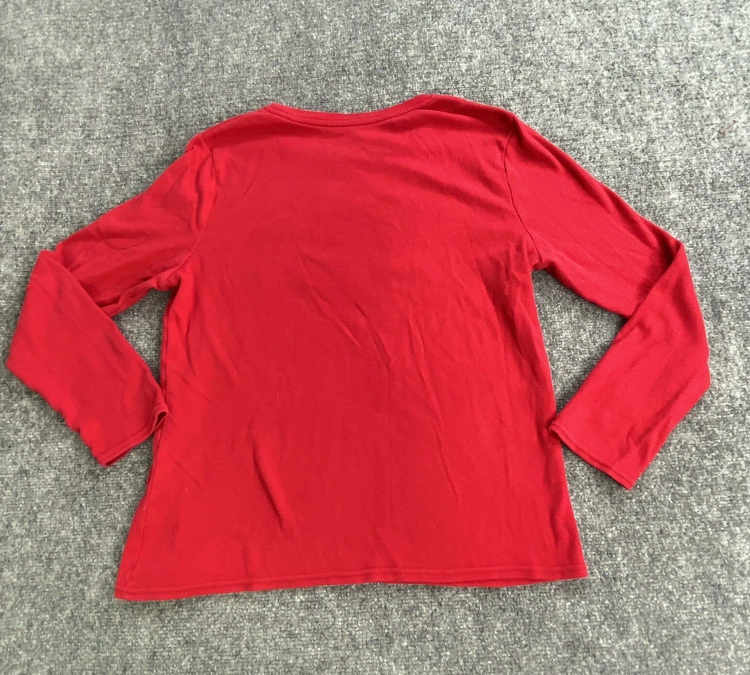 Christmas Let It Snow Penguin Top Women M Red Embroidered Sequin Holiday Winter