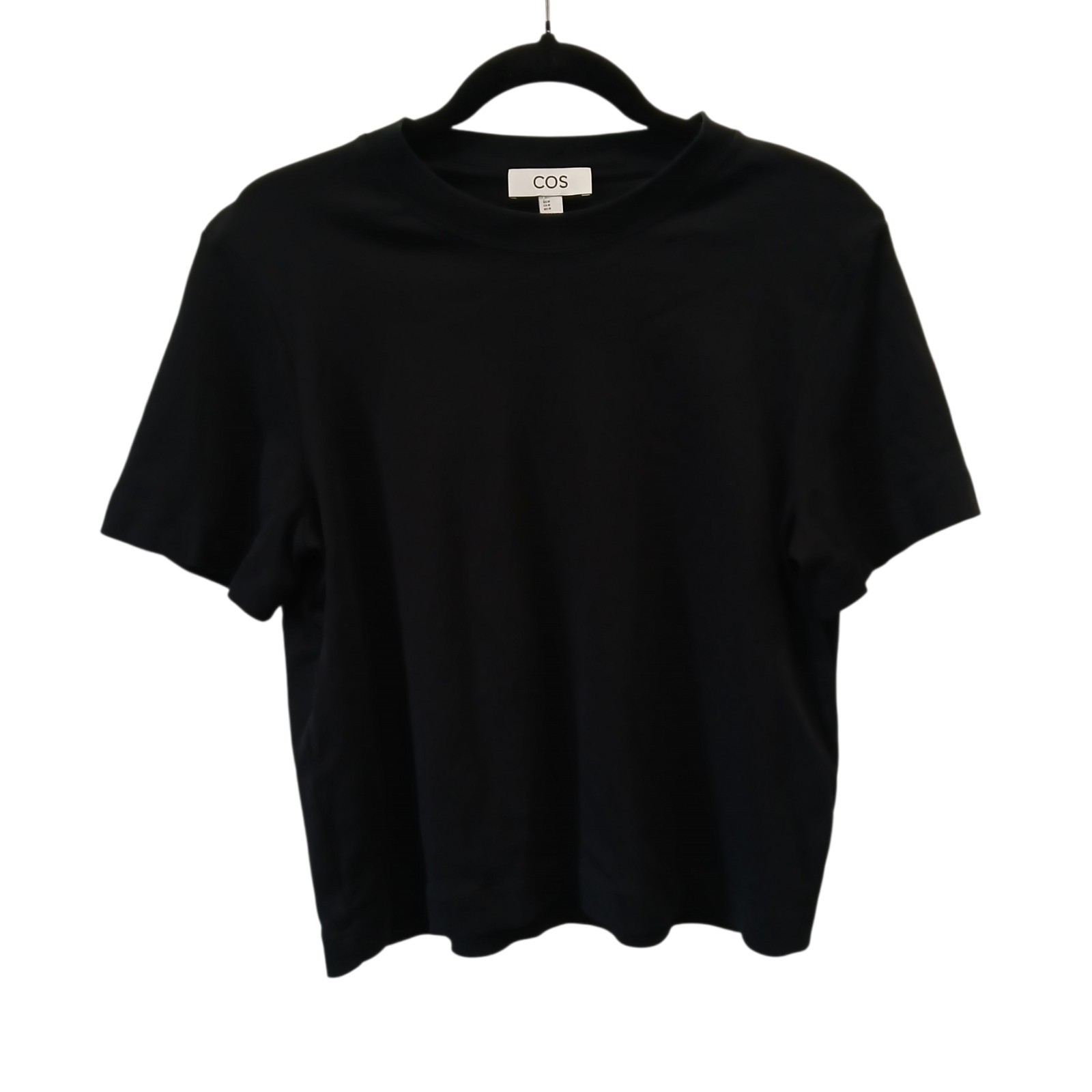 NEW COS Clean Cut T-Shirt Black Heavyweight Organic Cotton Crew Neck Boxy Medium