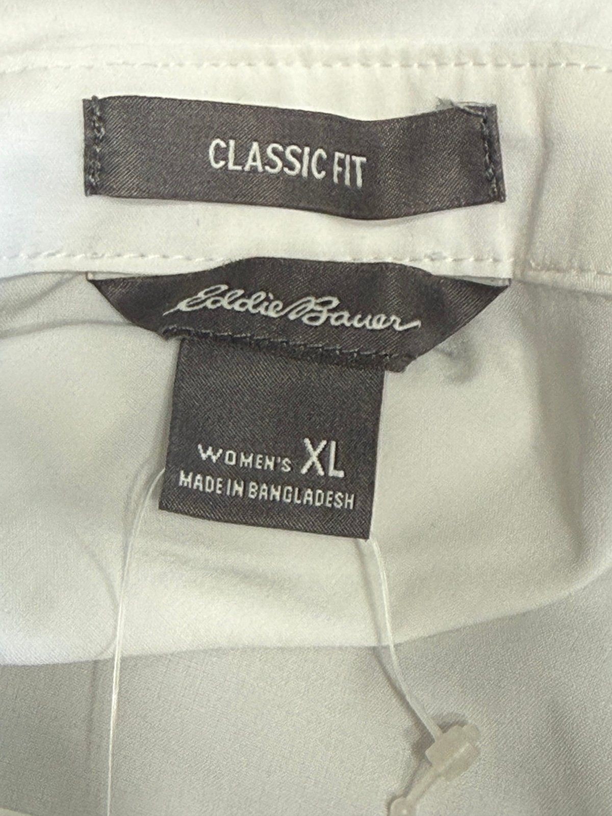 NWT. Eddie Bauer Womens Departure Button Down Travel Shirt Size XLWhite $65 P159