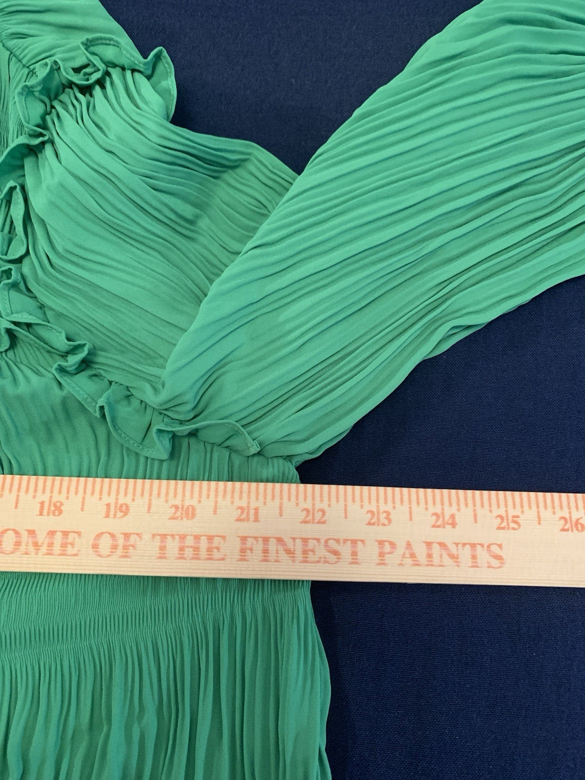 TED BAKER Airlie green frill ruffle high neck pleat blouse top gypsy boho Size 3
