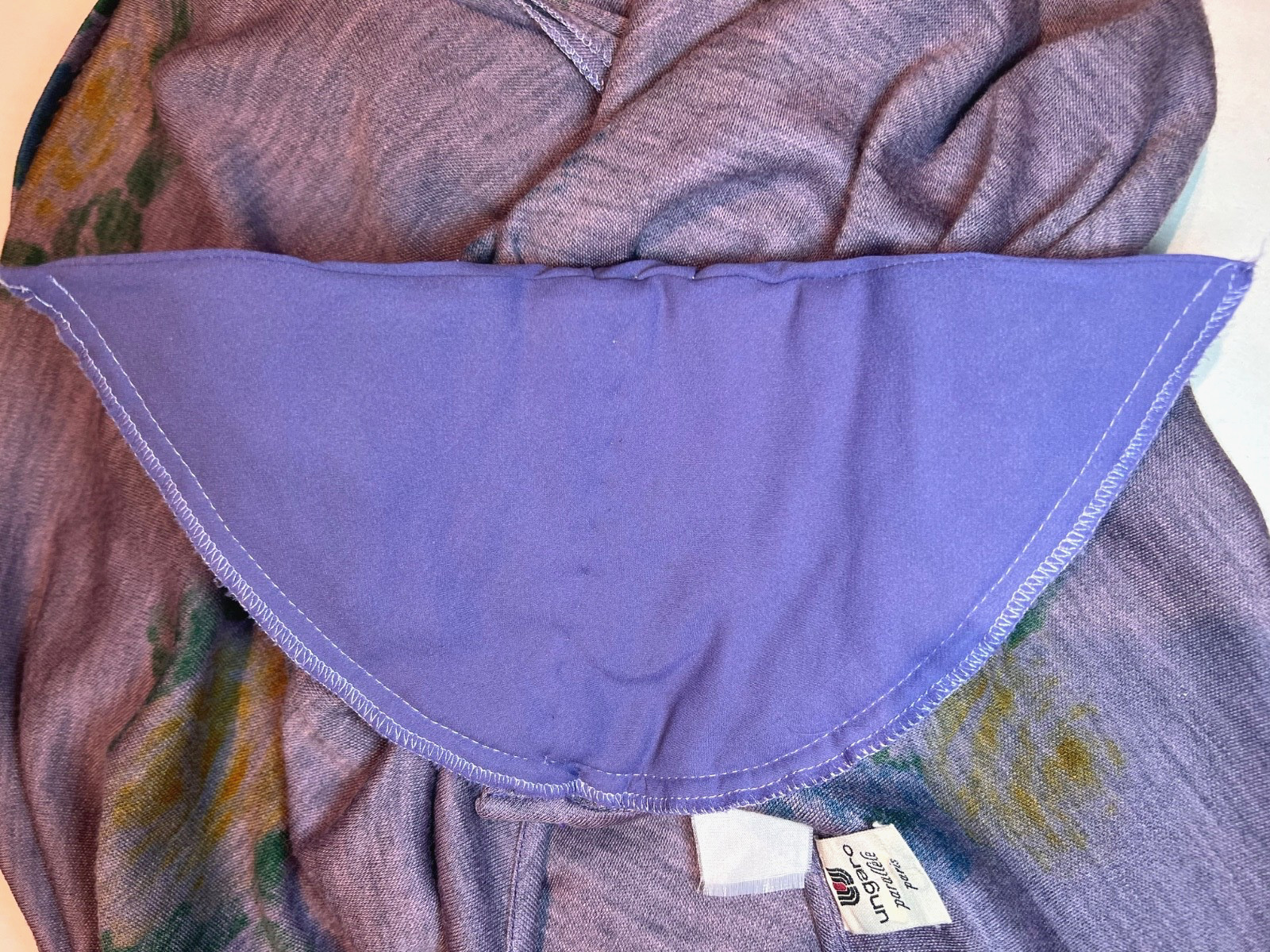 VTG 80s Emanuel UNGARO PARALLELE Lavender Heather Wool Jersey Top Size 6, ITALY