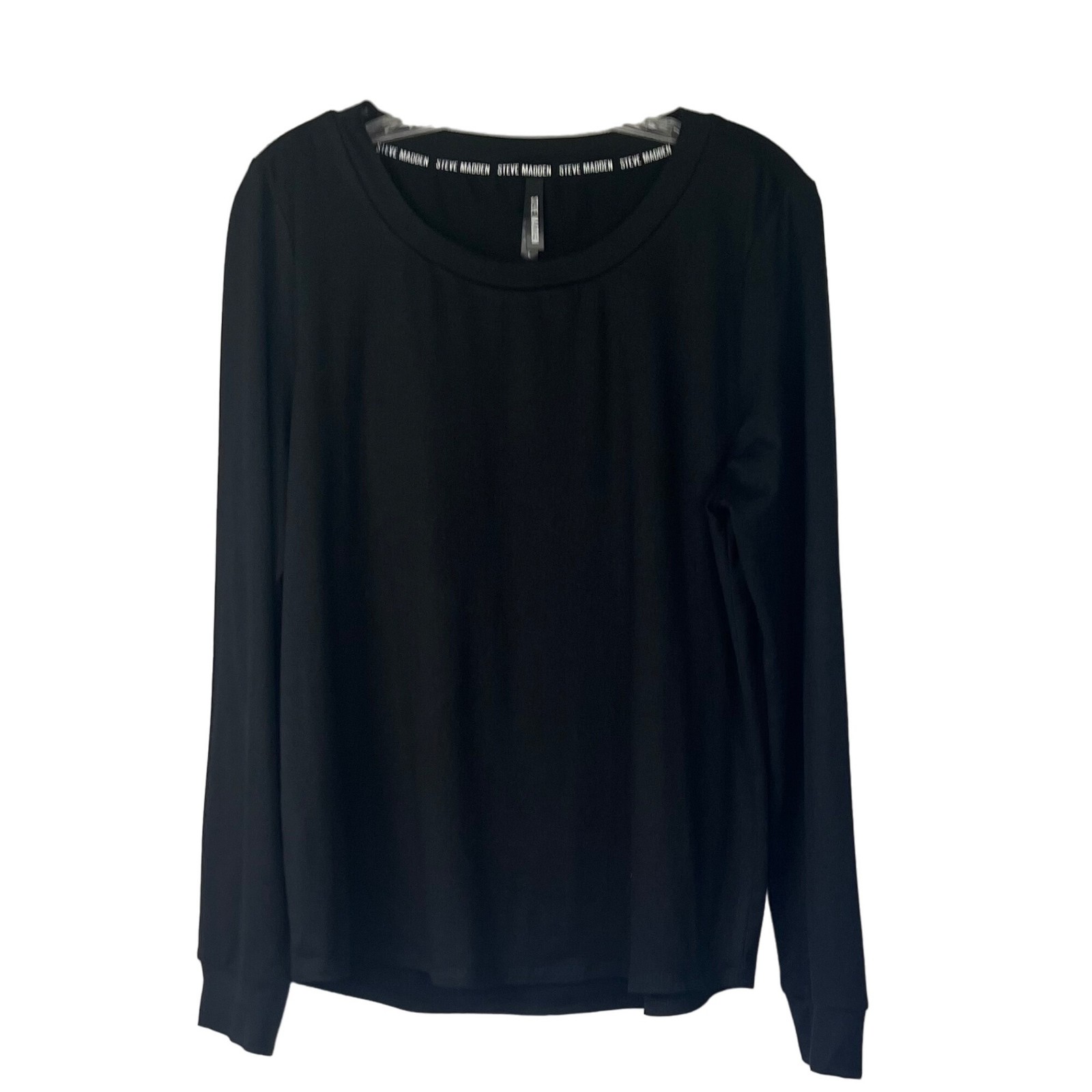 Steve Madden Long Sleeve Shirt Womens Large Black Casual