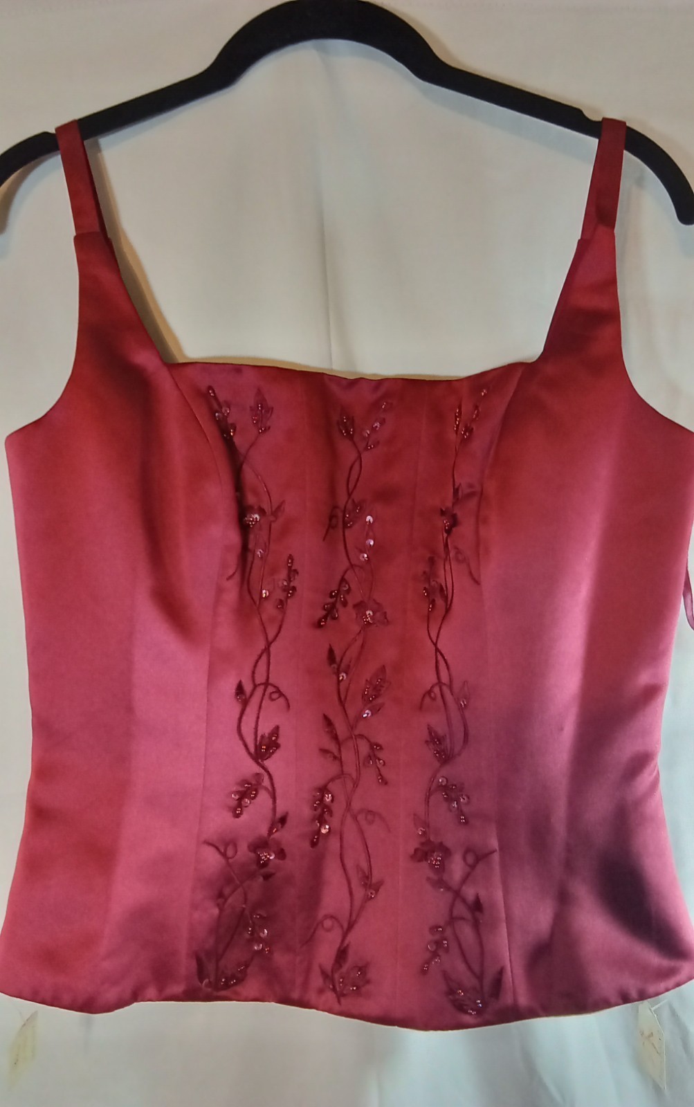 Burgandy Button Up Corset Top Size 10