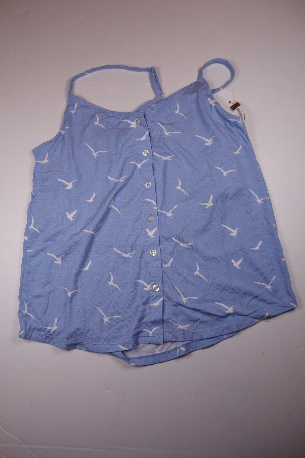 PJ SALVAGE Womens Light Blue Mist Seagulls Lounge Sleep Cami Top Shirt Small