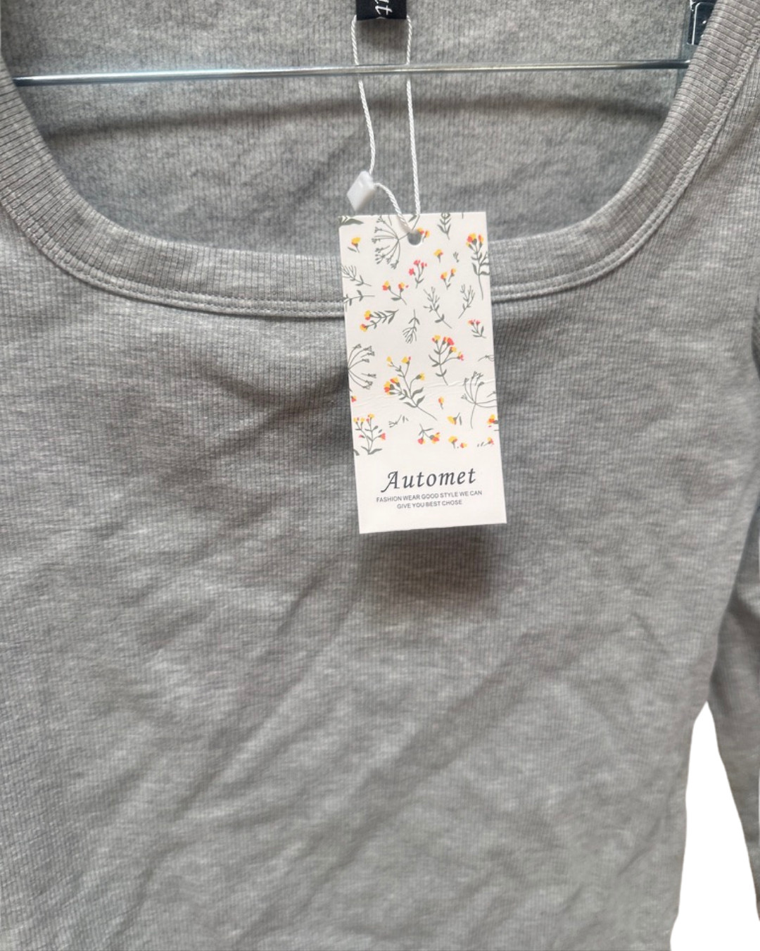 NEW Automet Gray Ribbed Long Sleeve Top – Misses Small