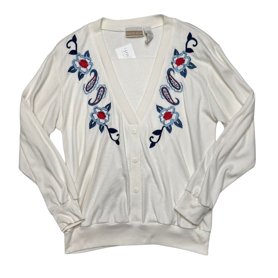Season Ticket Embroidered Long Sleeve Blouse- Size L
