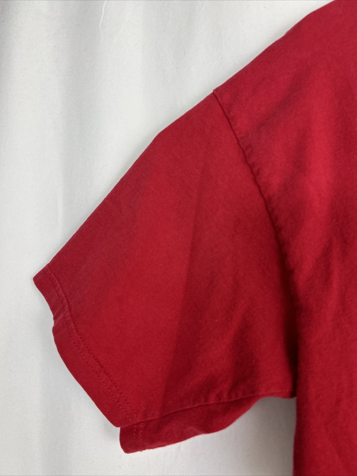Vintage Womens Large Red Cropped T Shirt Short Sleeve Hike Glacier National Park