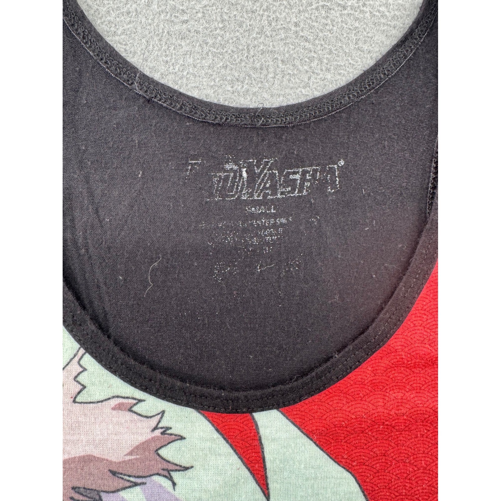 Inuyasha Graphic Tank Top Small Red Black Anime Manga Tessaiga Print Cosplay