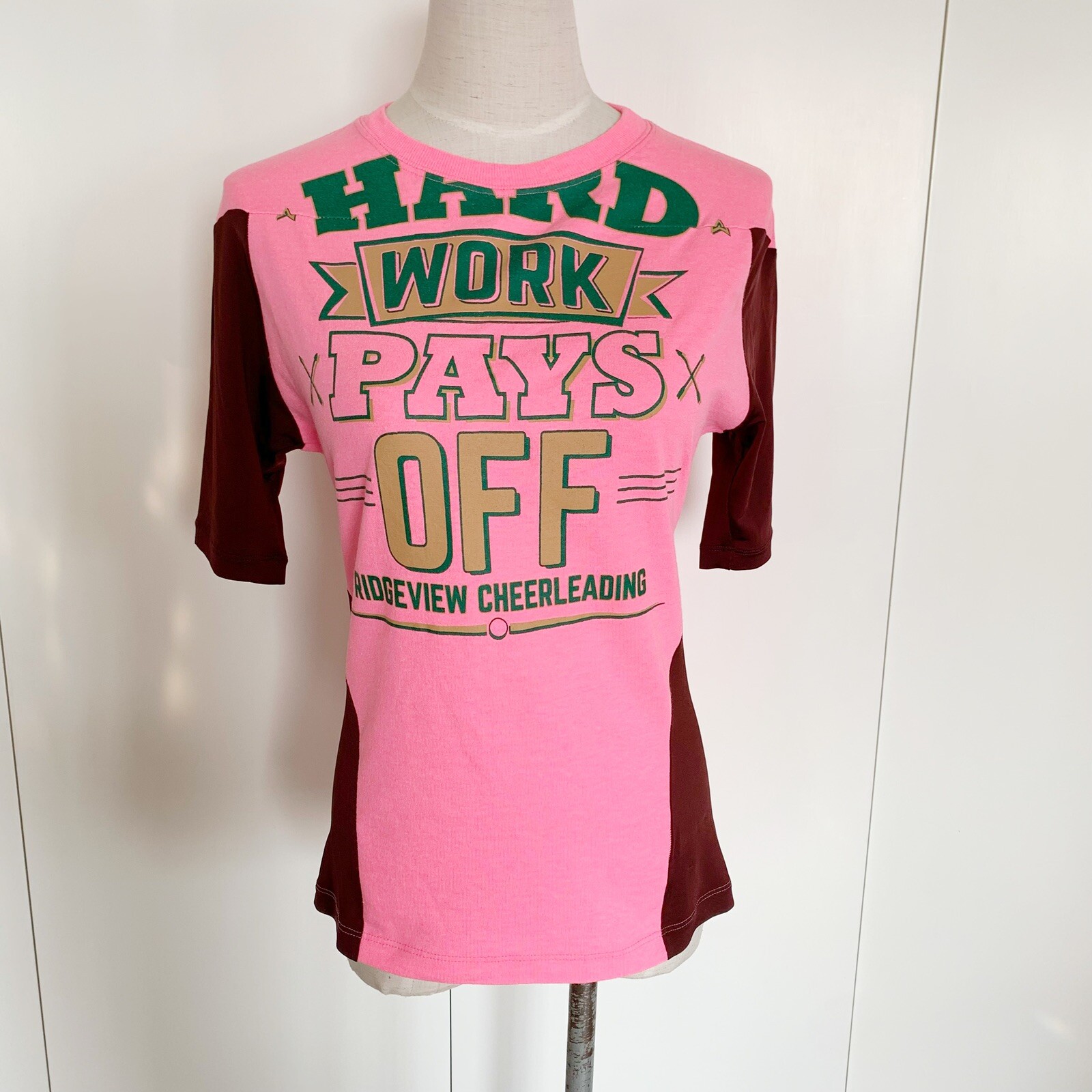 Marine Serre Pink Cotton Panelled Sports T Shirt Sz S