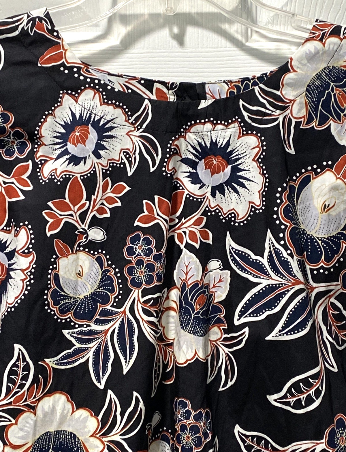 Who What Wear Top Button Up Back Multicolor Floral Long Sleeve Work Size 2X NEW